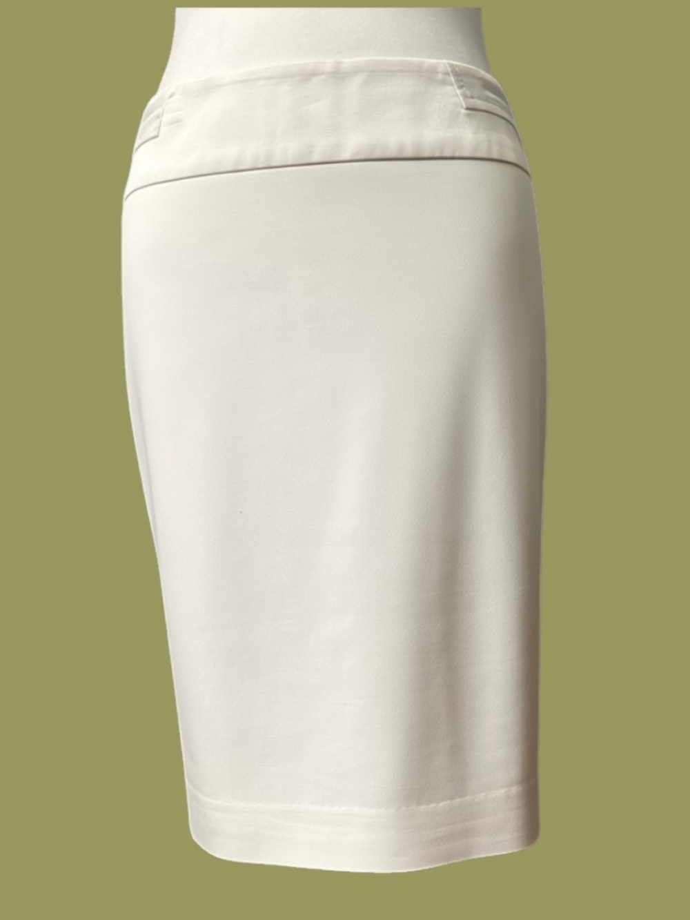 Bebe White Cotton Pencil Skirt